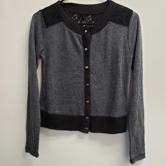 Princess Vera Wang Womens Cardigan Sweater Lace Size Small - Picture 2 of 7